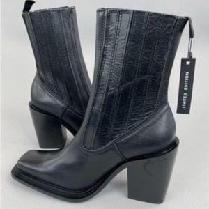 Mango Marlon Back Leather Limited Edition Ankle Chelsea Pull On Cowboy Boots